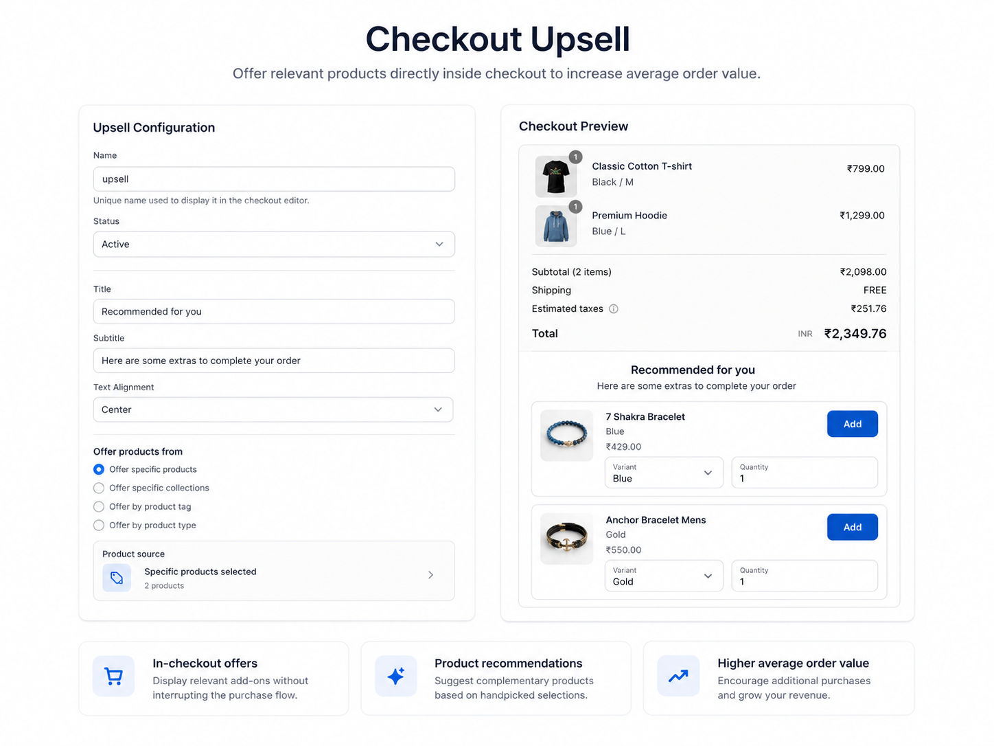 Product Upsell Configuration