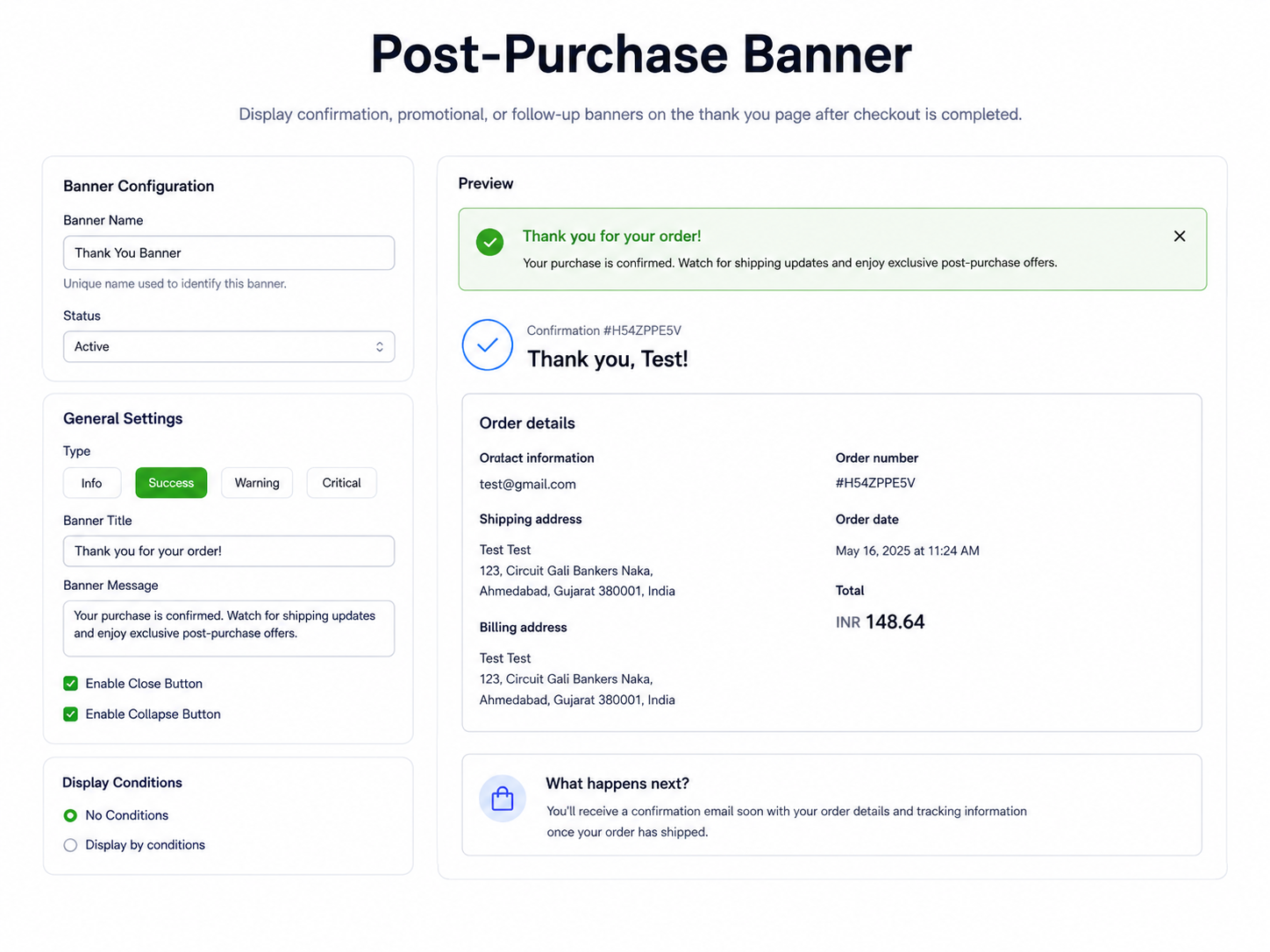 Custom Banner Configuration