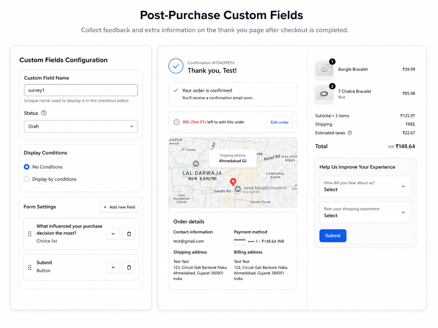 Post Purchase Form Builder