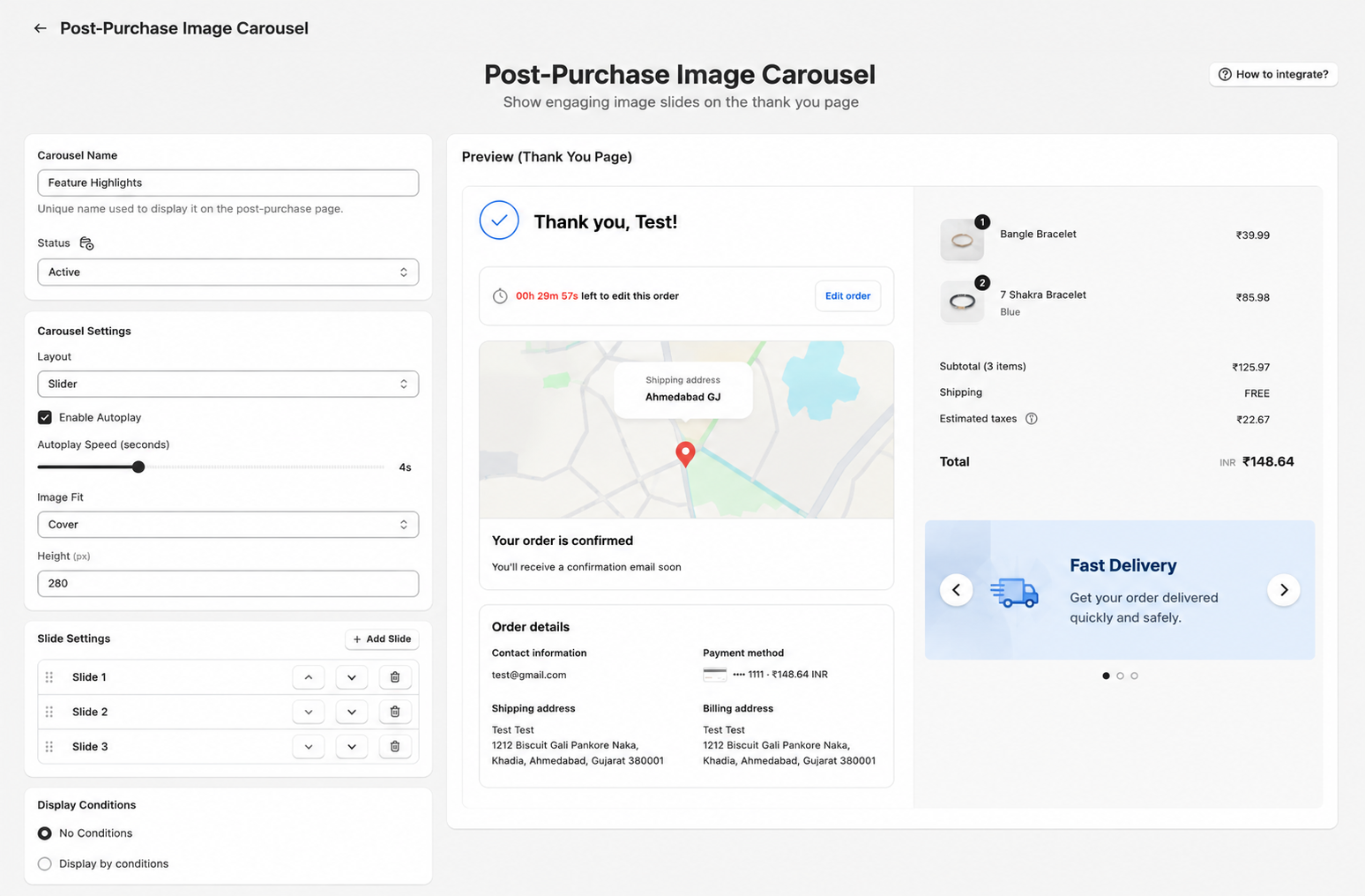 Image Carousel Configuration