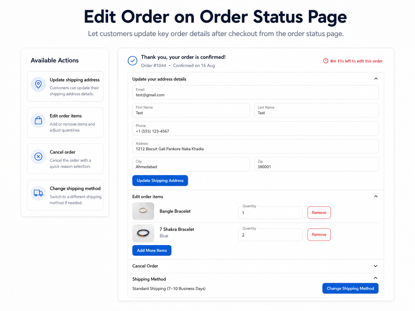 Order Editing Configuration